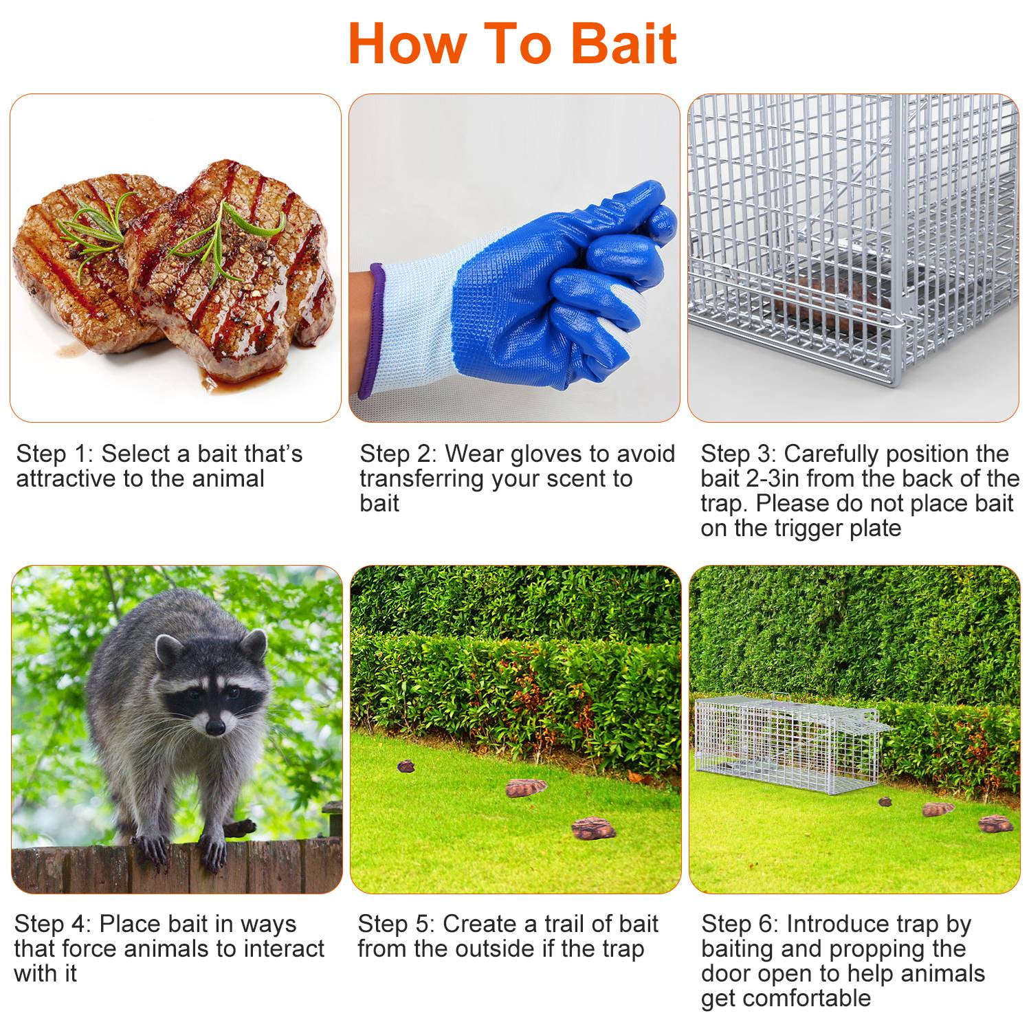 Heavy-Duty Live Animal Trap, 37x14x15 Inch Galvanized Mesh, Sensitive Pedal Trigger & Rear Release Door, Guarded Handle, Foldable Design for Raccoons, Armadillos, Small Dogs Under 55 lbs