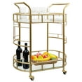 Better Homes & Gardens Fitzgerald Bar Cart with Matte Gold Metal Finish