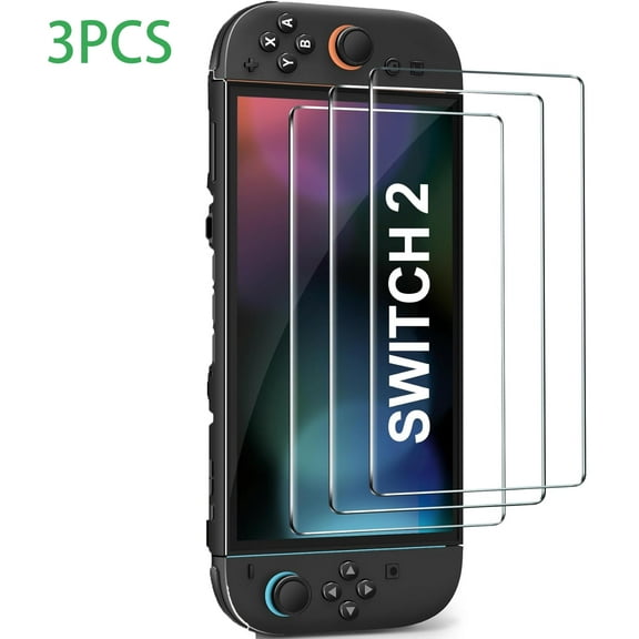 3PCS Screen Protector Tempered Glass Fit for Nintendo Switch 2 Model 2025, Transparent HD Clear Anti-Scratch Screen Protector Accessories for Nintendo Switch 2, (7.9 inch)
