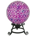 thumbnail image 2 of Iridescent Mosaic Outdoor Garden Gazing Ball - 10" - Purple, Pink and White, 2 of 6