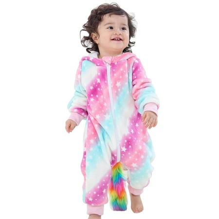 

Baby Boy Long Sleeve Romper Cartoon Dinosaur Coral Fleece Rompers Winter Hooded Jumpsuit 0-36 Months