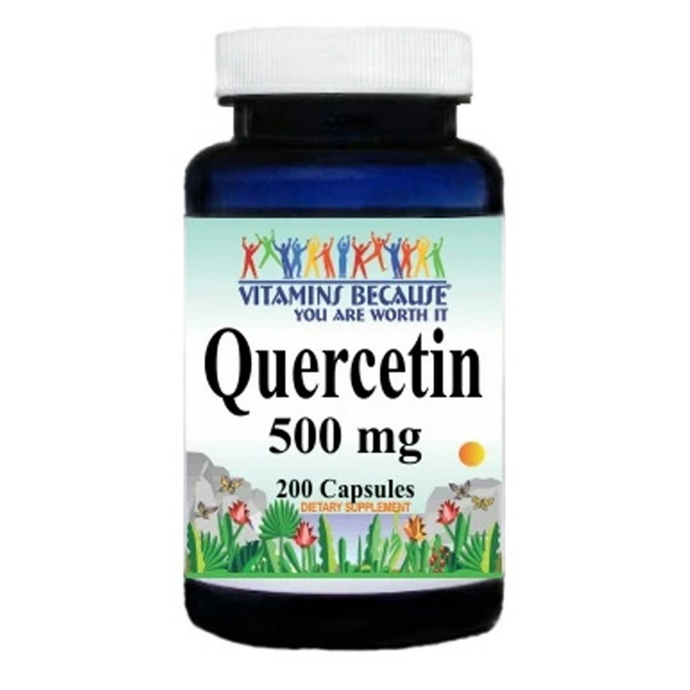 Quercetin 500mg (Quercetin Dihydrate) 200 Capsules by Vitamins Because