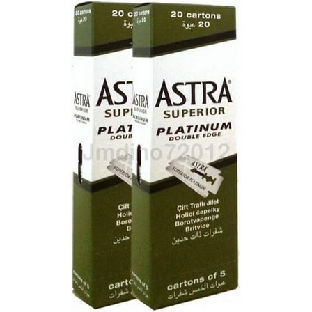Astra Superior Platinum Double Edge Shaving Razor Blades 200 pcs Barber Favored