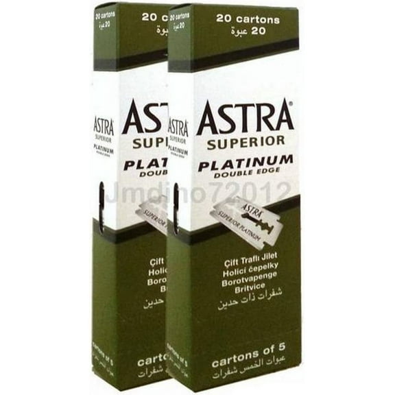 Astra Superior Platinum Double Edge Shaving Razor Blades 200 pcs Barber Favored