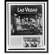 Historic Framed Print, Las Vegas It's a brightly lighted, booming, gambling, marrying-and-divorcing town..photographed by John Vachon., 17-7/8" x 21-7/8"