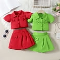 thumbnail image 4 of Toddler Baby Girl Skirts Outfit Spring Summer Kids Clothes Sleeveless Knit Vest Top + Pleated A Line Skirt Set, 4 of 5
