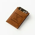 thumbnail image 2 of NCAA Virginia Cavaliers Mens Front ID Pocket Brown Wallet- Premium 8 Pocket Laser-Engraved Team Logo on Vegan Leather- Minimalist Design, Credit Card Holder- Ideal for Travel or Mens Gift, 2 of 5