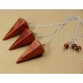 thumbnail image 2 of Angelstones Natural Gemstone Crystal Red Jasper Hexagonal Pointed Reiki Chakra Pendant Pendulum, 2 of 2