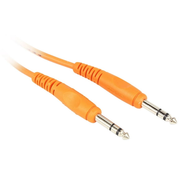 Rockville RCTR103O 3' 1/4'' TRS to 1/4'' TRS Balanced Cable, Orange, 100% Copper