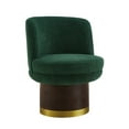 thumbnail image 4 of Christopher Knight Home 360° Swivel Barrel Accent Chair, Chenille Upholstered Round Vanity Chair, Green, 4 of 10