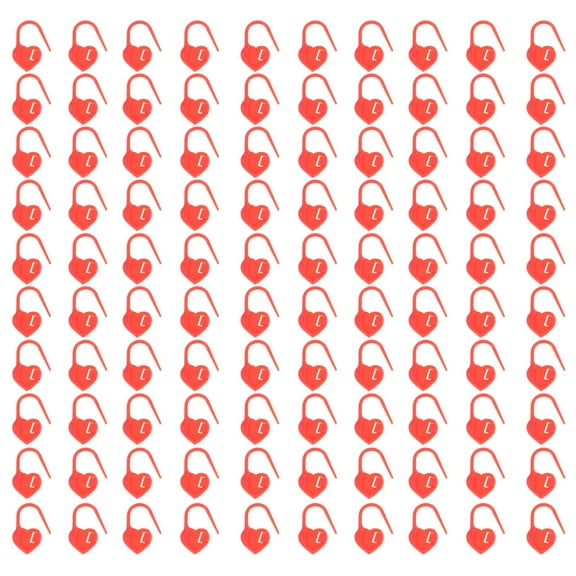 Raindrops Red Plastic Locking Markers Clips 100 Pcs for Knitting Crochet Sewing Craft Accessories