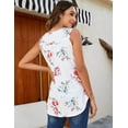 thumbnail image 3 of Women's Sleeveless Pleated Front T-Shirt Scoop Neck Tank Vest Pullover Blouses, 3 of 7