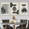 thumbnail image 3 of PixonSign Framed Canvas Print Wall Art Set Geometric Dark Mid-Century Palm Leaf Collage Abstract Shapes Illustrations Modern Art Boho Decorative for Living Room, Bedroom, Office - 16"x24"x3 WHITE, 3 of 5