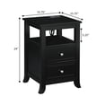 thumbnail image 4 of Convenience Concepts 24x15.75" Melbourne 2-Drawer End Table with Charging Station, Modern Black Wood, 4 of 8