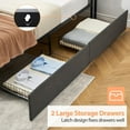 thumbnail image 7 of TROPOW Full Size Bed Frame,with 2 Storage Drawers and Charging Station, Rustic Linen Upholstered Platform Bedframe with Storage Headboard, No Box Spring Needed, Easy Assembly, Noise Free, Grey, 7 of 7