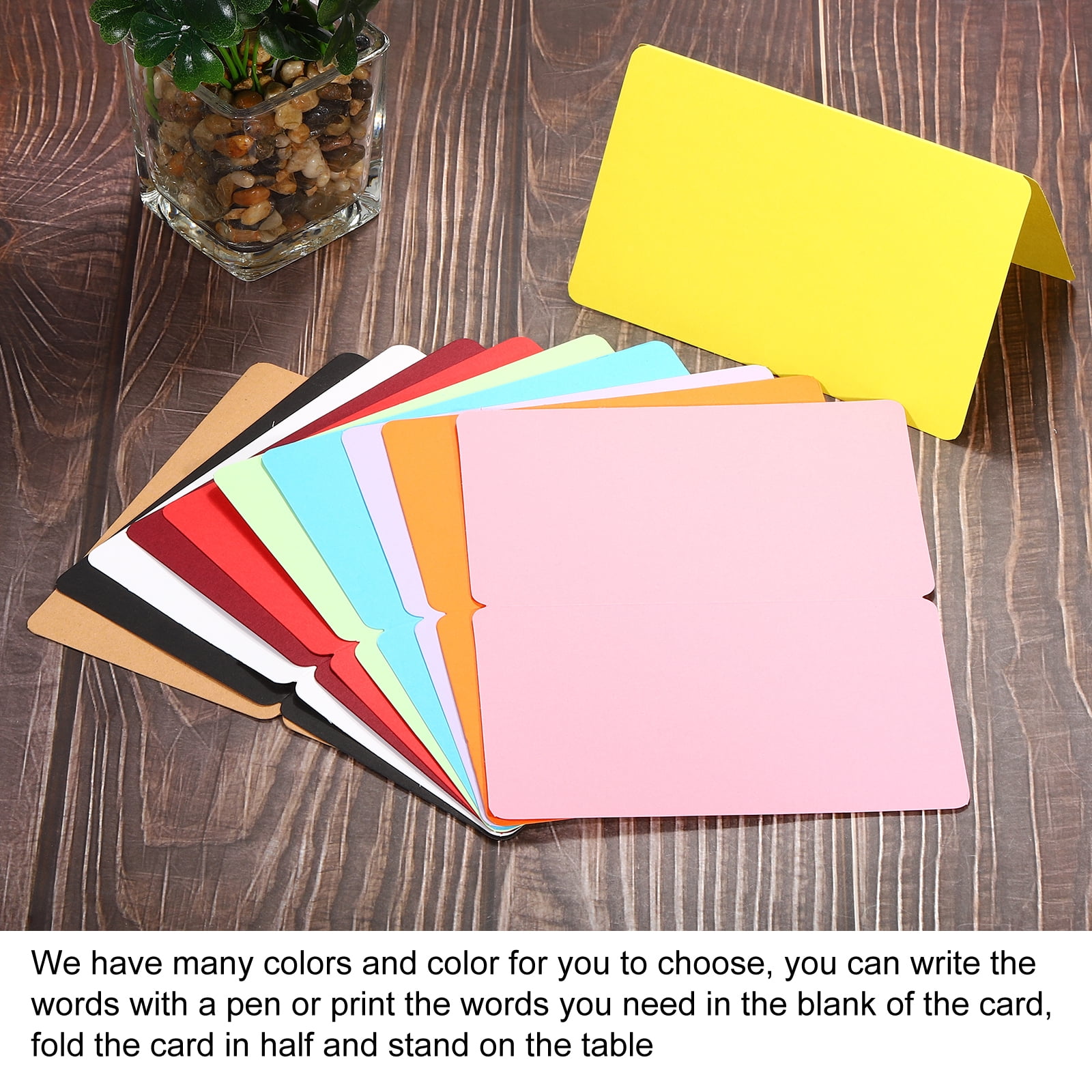 Uxcell Blank Greeting Cards,100pack Favor Decor Foldable Blank Card ,Brown Card Paper