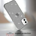 thumbnail image 4 of iPhone 12 Clear Case, iPhone 12 Pro Case, Dteck Bling Glitter Transparent Clear Case Sparkle Flexible Soft TPU Protective Cover for Apple iPhone 12 / iPhone 12 Pro 6.1 inch, Black, 4 of 6