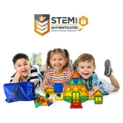 Tytan Magnetic Toy Learning Tiles,100 Pieces, STEM Certified W/ Car & Carrying Bag | Kids Ages 3+