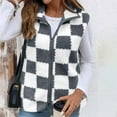 thumbnail image 3 of Pincandy Womens Fleece Plaid Vest Casual Sleeveless Jacket Lightweight Outerwear Vests Womens Fall Fashion 2025, 3 of 6