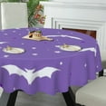 thumbnail image 5 of Kurmntregon Halloween Tablecloth Bat Pumpkin Scary Ghost Halloween Table Decor Round Table Cloth Decorative Table Cover For Holiday Party Kitchen Dining Room 60 Inch, 5 of 5