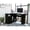 Black, variant on L-Shaped Desk with Left Return | Fits Well in Corners, Retractable Tray | Durable Construction