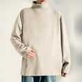 thumbnail image 2 of GigrtiJin Mens Plus Size Turtleneck Tops Long Sleeved Solid Color Casual Blouse Fall Loose Comfy Basic Shirts, 2 of 6