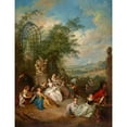thumbnail image 2 of Jean-Baptiste Pater 12x14 Gold Ornate Wood Frame and Double Matted Museum Art Print Titled - A Country Festival During the Grape Harvest (About 1730-1733), 2 of 4