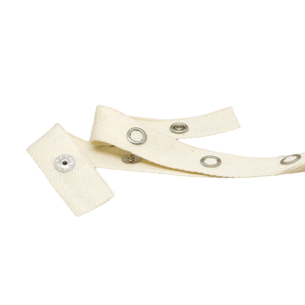Natural Color Cotton Snap Tape with Silver Metal Snaps 1 Yards