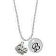 thumbnail image 1 of Delight Jewelry Silvertone Chef Hat Silvertone Script Initial Disc - B - Charm Necklace, 20"+3", 1 of 4