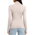 thumbnail image 5 of NominalSnug Womens Fleece Lined Thermal Tops Turtleneck Long Sleeve Shirts Winter Warm Base Layer Top with Thumble Hole, 5 of 8