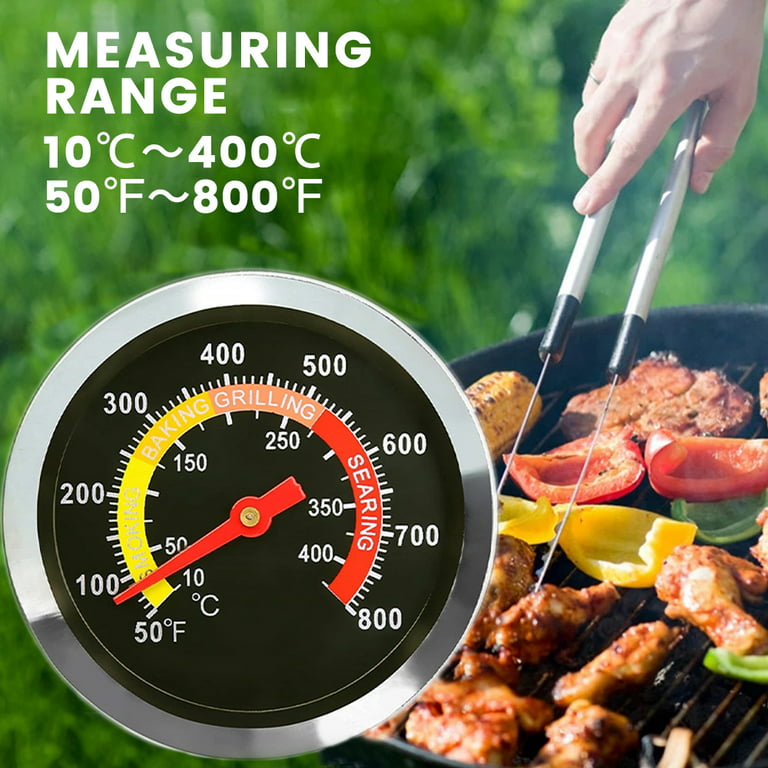 Grill Thermometer Smoker Temperature Gauge Charcoal Grill Pit Smoker  Thermometer Heat Indicator for Meat Cooking Beef Pork Lamb, 2 3/8Inch Grill