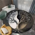 thumbnail image 2 of Washable Round Rug 4 ft, Dreamy Atmosphere Tree of Life Circle Rug for Bedroom Entryway, Ultra-Thin Non Slip Round Carpet for Dining Room Circular Carpets for Living Room Fantasy Art, 2 of 6