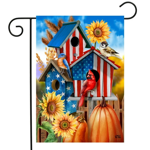 Briarwood Lane American Fall Birdhouses Garden Flag
