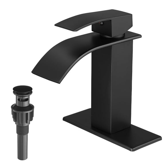 Grifo de baño VOTON Black Waterfall Fregadero negro mate
