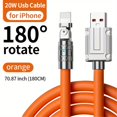thumbnail image 1 of 20W Fast Charge For IPhone Cable 180 Degree Rotation Elbow Cable For Game Liquid Silicone Charger USB IPhone Cable, 1 of 5