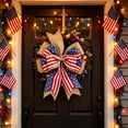 thumbnail image 3 of Ouuluon 4th of July Patriotic Bows Gift Wrapping Ribbon, Red White Blue Woven Striped Ribbon for Memorial Day Holiday Party Festive Home Decoration, 3 of 6