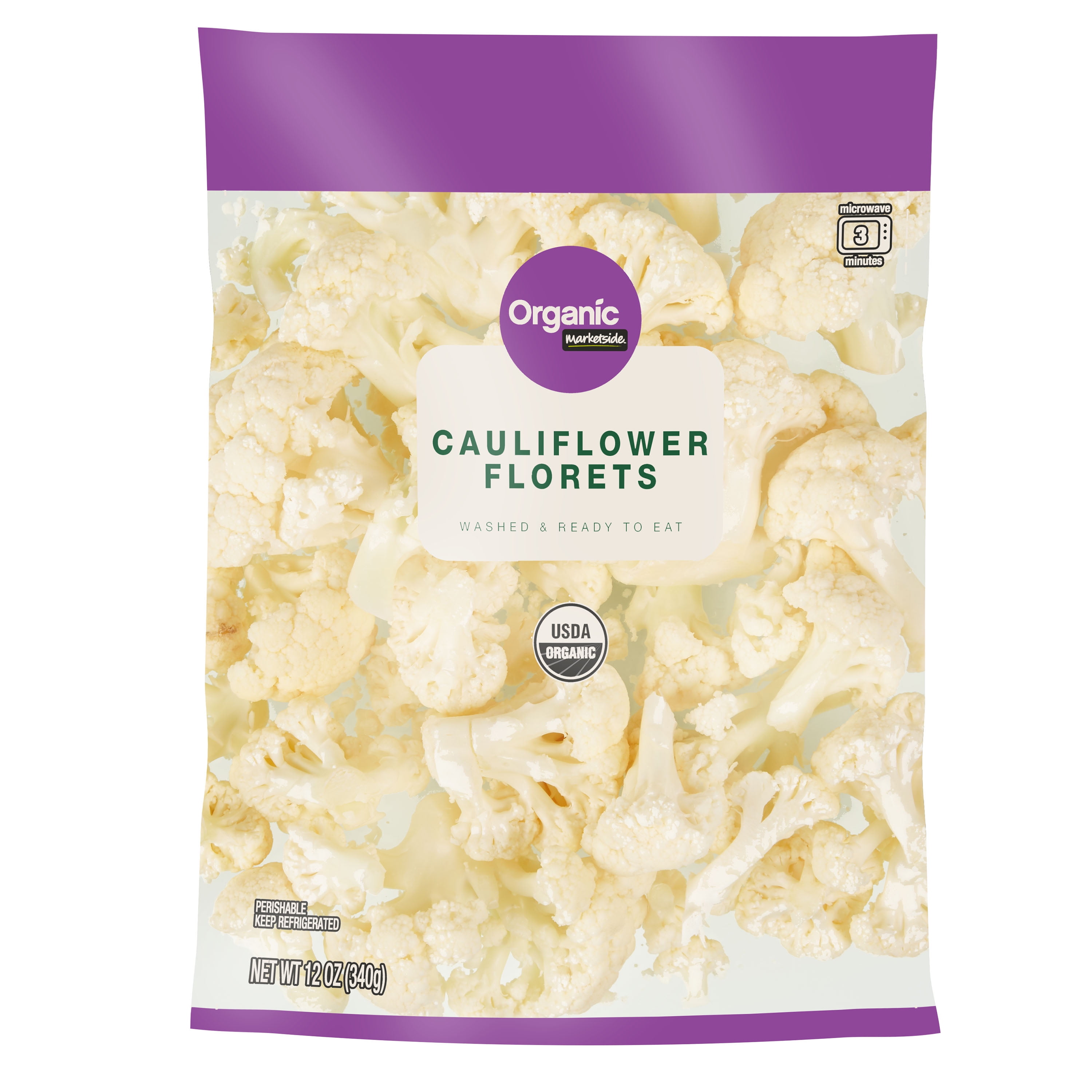 Marketside Organic Cauliflower Florets, 12 oz