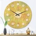 thumbnail image 2 of Designart 'Retro Flowers On Green Background' Mid-Century Modern Wood Wall Clock, 2 of 5