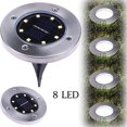 thumbnail image 2 of Luz solar iluminación exterior 8LED luz subterránea 4 piezas de luz blanca, 2 of 5