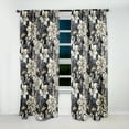 thumbnail image 3 of Designart "Floral Elegance In Black And Silver" Glam Blackout Curtain Single Panel, 3 of 4