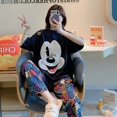 thumbnail image 4 of Disney-Conjunto de 2 piezas de pijama de Mickey Mouse para mujer, camisa de manga corta y pantalones gráficos, ropa de noche suave para mujer, novedad de verano, 4 of 4