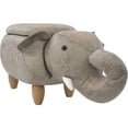 thumbnail image 4 of Critter Sitters 15-In Seat Height Tan Elephant Animal Shape Storage Ottoman Furniture for Nursery, Bedroom, Playroom, Living Room Decor, 4 of 14