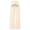 thumbnail image 4 of BJUTIR Girls Pants Letter Print Casual Wide Leg Pants Loose Fit Comfortable Pants For Youth Children Fashion Flexible Fit Khaki Trousers Size 8-9 Years, 4 of 4