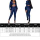 thumbnail image 2 of Pantalones Conjunto de 2 piezas de trajes de moda, camisas con cuello redondo y pantalones tipo lápiz, mujer sexy Ygjytge Azul T M para Mujer, 2 of 8
