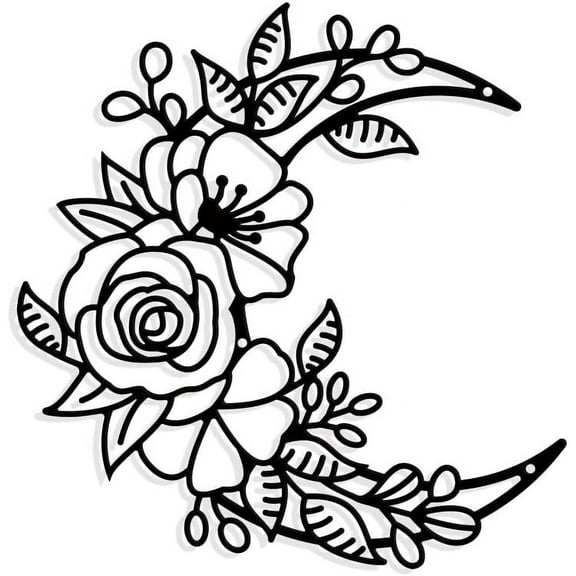 Line Drawing Flowers Metal Wall Art Decor Matte Style Wall Hanging Decor Silhouette Wall Art