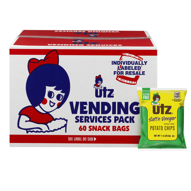 Utz Salt'n Vinegar Potato Chips 1 oz Vending Pack 60 ct
