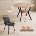 thumbnail image 4 of Hawsaiy Dining Table Set for 4, 42.1" Round Kitchen Table with Storage Shelf and 4 PU Leather Dining Chairs, Modern Dining Room Furniture Set with Metal Base for Apartment, 4 of 11