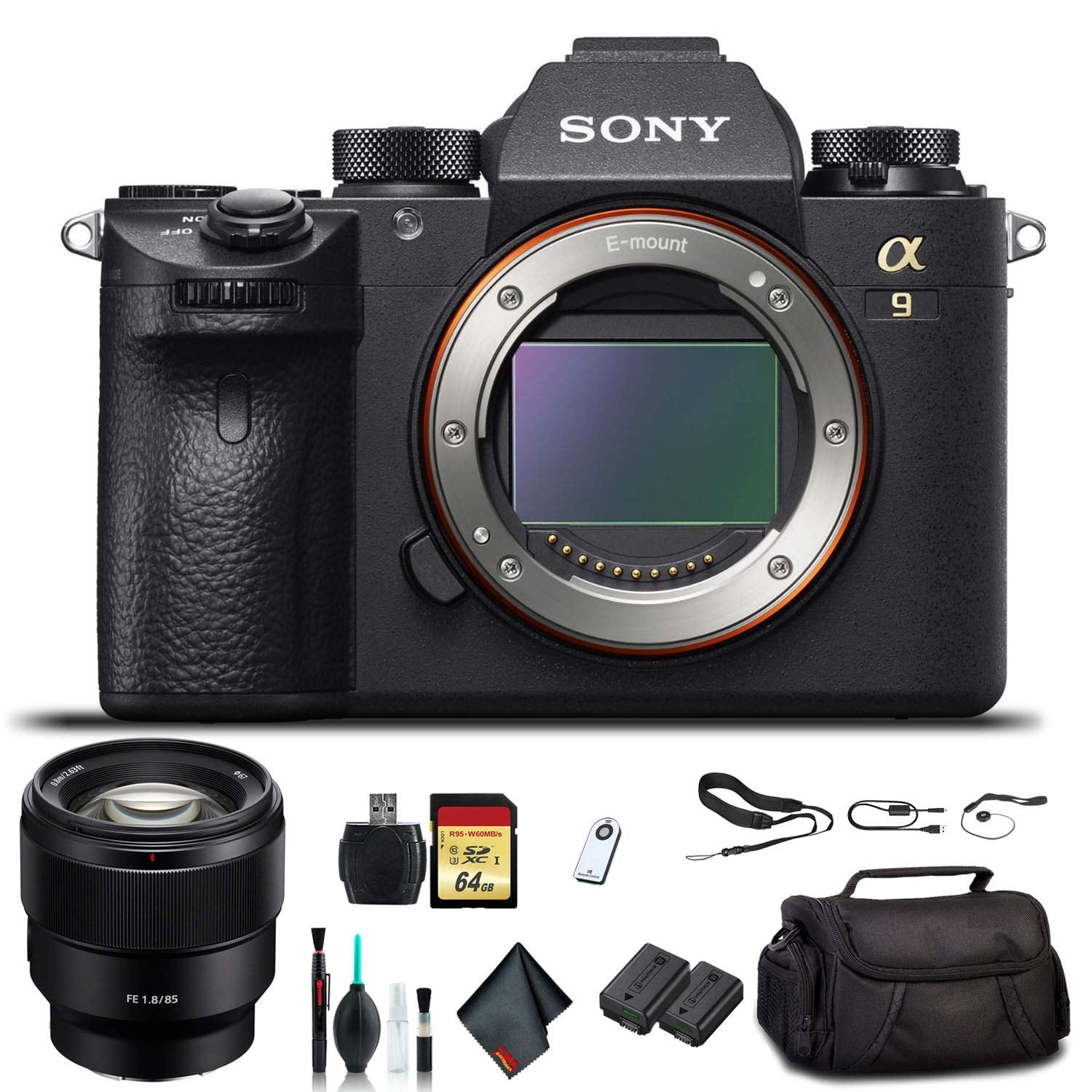 Sony Alpha a9 Mirrorless Camera with Sony FE 24-70mm Lens 24.6MP Bundle + 64GB Card (International Model)