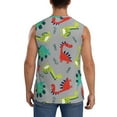 thumbnail image 4 of Goofa Cute Dinosaur Printed Men's Sleeveless T-Shirt - Athletic Gym Workout Tank Top for Men - Moisture-Wicking, UPF 30+ Quick-Dry Muscle Tee-, 4 of 8