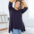 thumbnail image 5 of DuoJiaJ Plus Size Tunic Top For Women 3/4 Sleeve Blouse Purple Gray 3X Clothes Swing Top Crewneck Maternity Loose Fitting Clothing Shirt Women’s Plus Size Long Sleeve T-Shirts Purple, 5 of 5